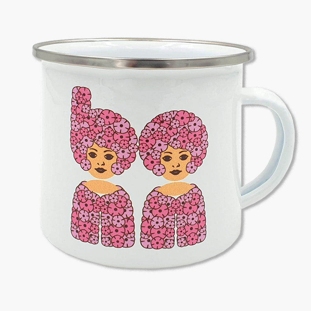Emallientasse-Blumenmädchen-2026 Emaillebecher Kirschblüten Mädchen Bonn – Bild 1